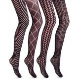 VERO MONTE 4 Styles Women Fishnet Tights Patterned Fishnets Stockings Small Hole