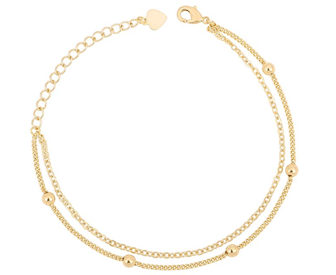 Double Layering Beach Anklet 18K Gold Plated